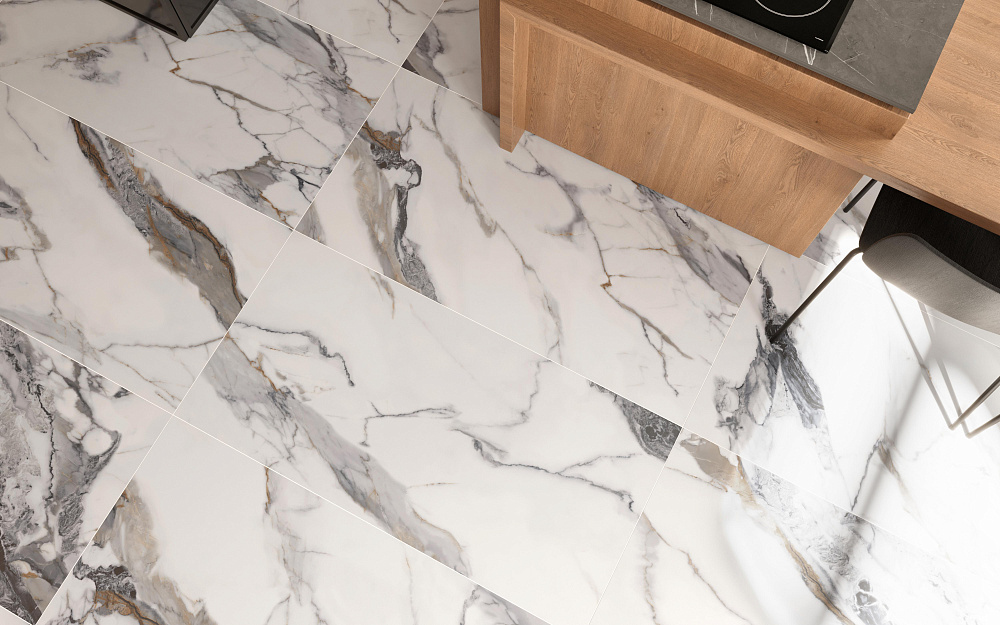 Керамогранит MarbleHaven White marble 120x60 Серый Матовый