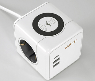 Розеточный блок 3-местный + 3 USB + беспроводная зарядка W6513501