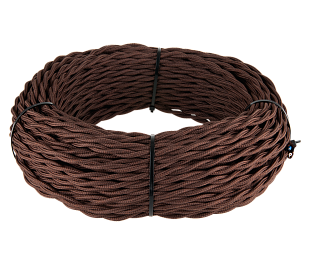 Ретро кабель витой 2х1,5 (коричневый) 50 м