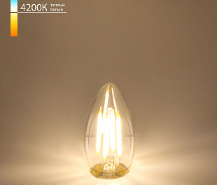 Филаментная светодиодная лампа "Свеча" C35 7W 4200K E27 (C35 прозрачный) BLE2736