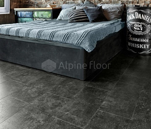 Кварцвинил Alfoor SPC Black 60x30 Черный Матовый