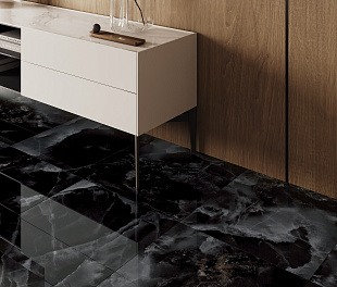 Керамогранит CeraLux Dwarf State Black Polished 120x60 Черный Полированный