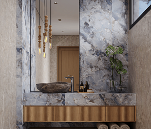 Керамогранит Ceramosa Tiles Lumius Blue Polished 120x60 Голубой Полированный