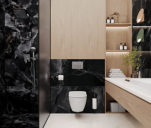 Керамогранит CeraLux Dwarf State Black 60x60 Черный Полированный