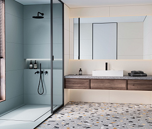 Керамогранит Old Little Solid color Blue 120x60 Голубой Матовый