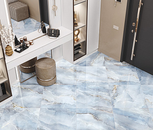 Керамогранит Elegance Tiles & Stone Nebula Blue Decor 60x60 Голубой Полированный