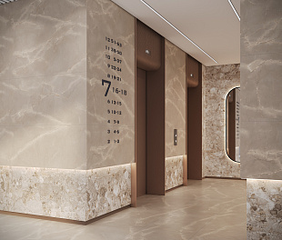 Керамогранит Edge ceramics Flexible Beige Carving 120x60 Бежевый Карвинг