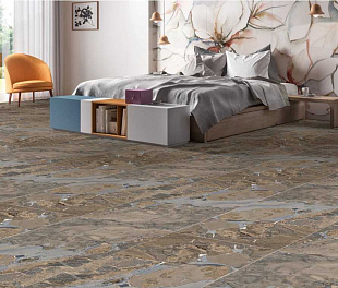 Керамогранит Lunar tiles Carving soft Brown 60x120 Коричневый Матовый карвинг