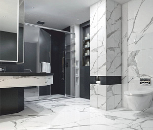 Керамогранит Lunar tiles Glossy 60x120 Marble bianco Белый Полированный