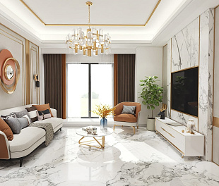 Керамогранит Celestial body Light Gray Tile 120x60 Светло-серый Полированный