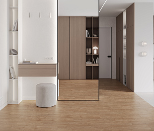 Керамогранит CeraLux Particle board Walnut 80x20 Ореховый Матовый