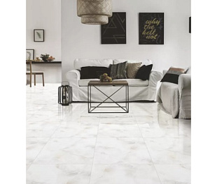 Керамогранит Lunar tiles Glossy 60x60 Light Marble Белый Глазурованная