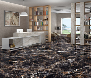 Керамогранит Lunar tiles Highglossy 60x120 Black Черный Полированный