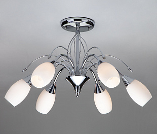Потолочная люстра со стеклянными плафонами 22080/6 хром