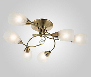 Потолочная люстра со стеклянными плафонами 2275/6 античная бронза