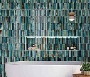 Керамогранит Vehicle Boris Blue 15х30 Синий Глянцевый