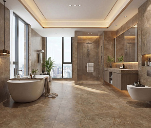 Керамогранит MarbleHaven Bianco gold  60x120 коричневый полуматовая