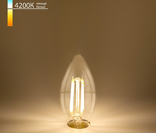 Филаментная светодиодная лампа "Свеча" С35 7W 4200K E14 (C35 прозрачный) BLE1412