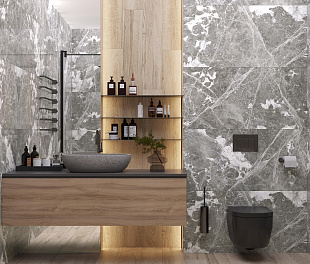 Керамогранит CeraLux Ethereal Grey Haven 60x120 Серый Полированный