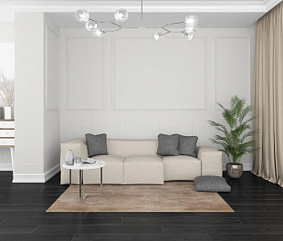 Керамогранит CeraLux Soho Fusion Lines 20x120 Черный Матовый