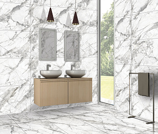 Керамогранит Lunar tiles Carving 60x120 size Light 60x120 Белый, серый Глазурованная