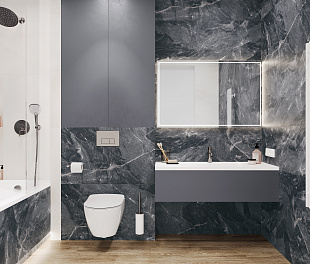 Керамогранит CeraLux Owens Black 120x60 Черный Матовый карвинг