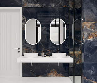Керамогранит CeraLux Galaxy Black Polished 160x80 Черный Полированный