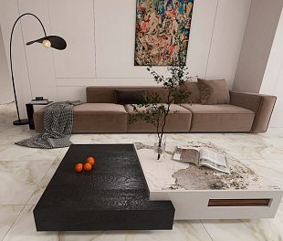 Керамогранит Celestial body Gold Marble 120x60 Золотой Полированный