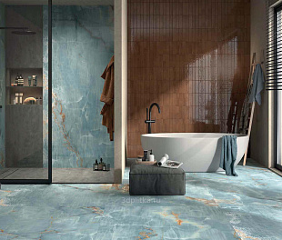 Керамогранит Molli Place Blue 60x120 голубой полированная