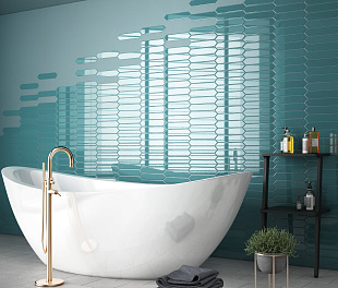 Керамогранит Foreign Dart Turquoise 25x5 Бирюзовый Глянцевый