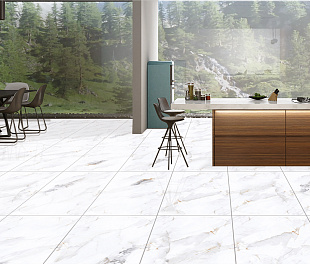 Керамогранит Lunar tiles Glossy 60x120 White marble Белый Полированный