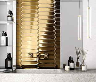 Керамогранит Foreign Ithaca Gold 25x5 Золотой Матовый