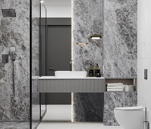 Керамогранит CeraLux Basmati Dark grey carving 59,5x59,5 Темно-серый Матовый карвинг