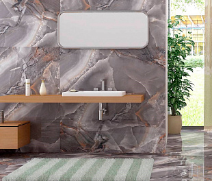 Керамогранит Lunar tiles Highglossy 80x160 Grey onyx Красный Полированный