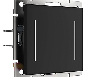 Сенсорный выключатель двухклавишный с подсветкой (черный)
