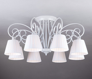 Потолочная люстра с тканевыми абажурами 303/8 белый