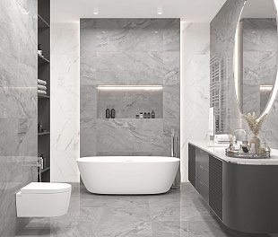 Керамогранит CeraLux Riva dolcha blanco  60x120 Серый Полированный