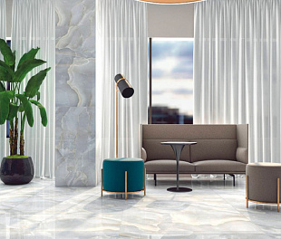 Керамогранит Lunar tiles Glossy 60x120 Onyx blue Голубой Полированный