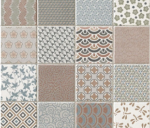 Керамогранит Inventix Tiles ZenLine Mix 44,2x44,2 Многоцветный Матовый