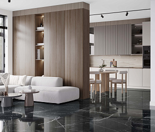 Керамогранит CeraLux Cosmic Black 80x80 Белый Полированный