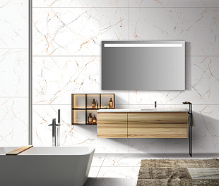Керамогранит Lunar tiles Carving soft Marble white 60x120 Белый Матовый карвинг