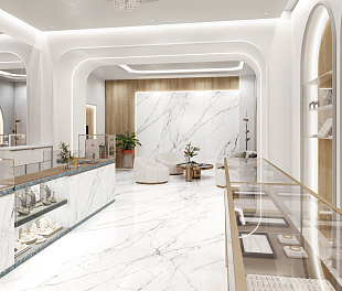 Керамогранит Ceramosa Tiles Cosmos Realm White 120x270 Белый Лаппатированный