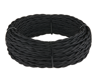 Ретро кабель витой 3х2,5 (черный) 20 м (под заказ)