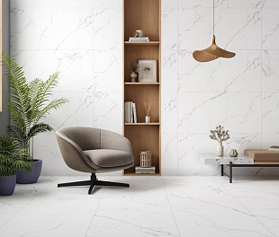 Керамогранит TerraCraft Plush White Marble 120x60 Белый Полированный