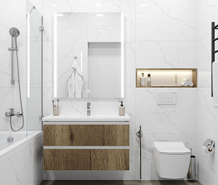 Керамогранит Cerdinia Sculpture Grey White 80x80 Белый Матовый