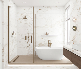 Керамогранит CeraLux Shadow White 160x80 Белый Сатинированный