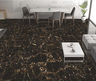 Керамогранит Lunar tiles Highglossy 60x120 Black Marble Черный Полированный