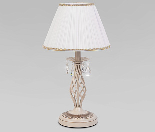 Классическая настольная лампа 10054/1 белый с золотом