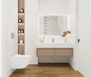 Керамогранит CeraLux Souffle White White Satin 160x80 Белый Сатинированный