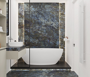 Керамогранит CeraLux Rostic Blue 160x80 Синий Матовый